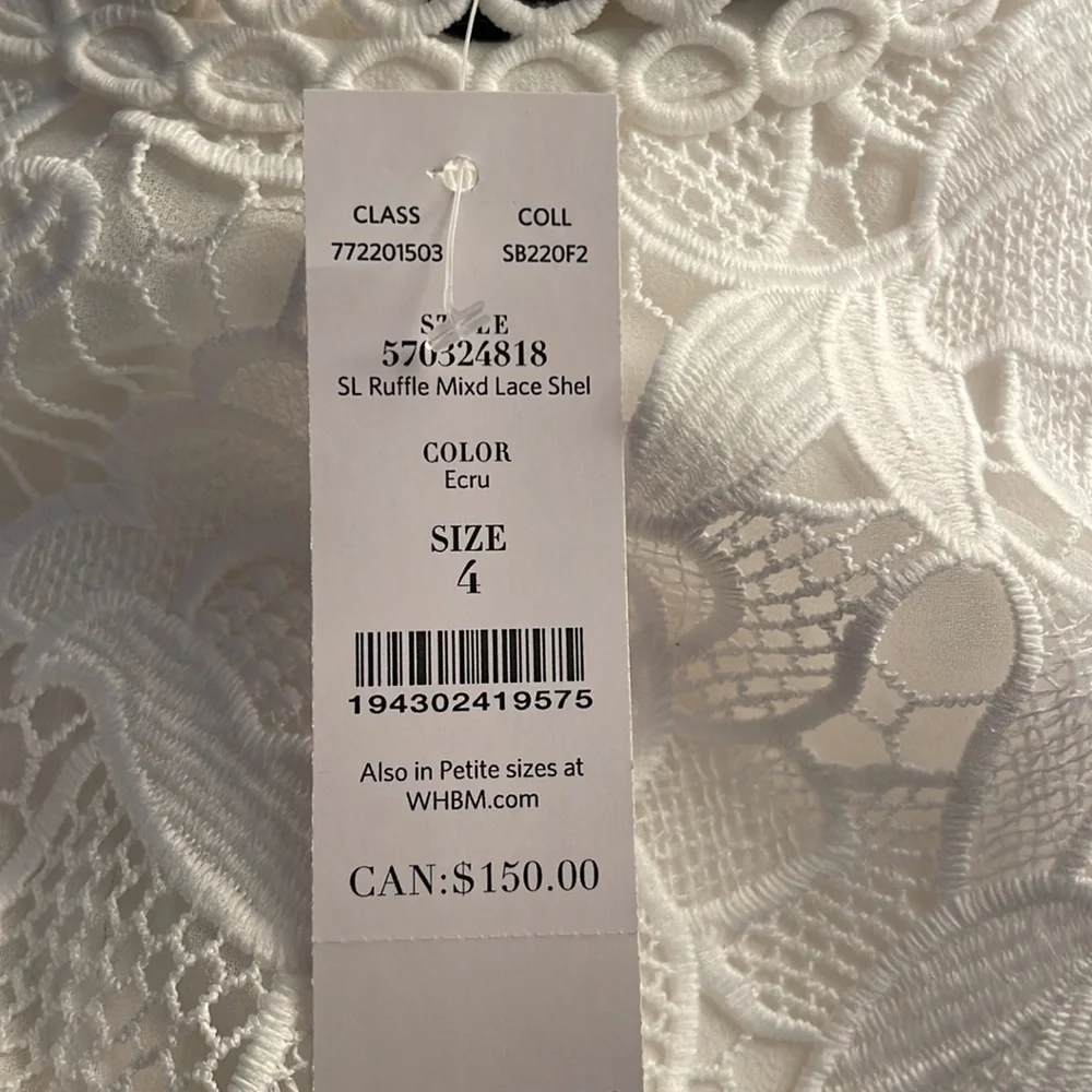 Sleeveless ruffle mixed lace top - Picture 5 of 5